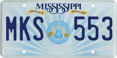 MS license plate MKS553