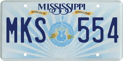 MS license plate MKS554