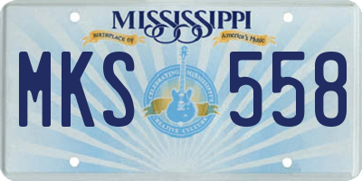 MS license plate MKS558
