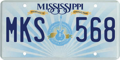 MS license plate MKS568