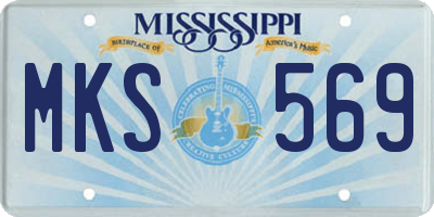 MS license plate MKS569