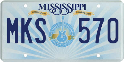 MS license plate MKS570