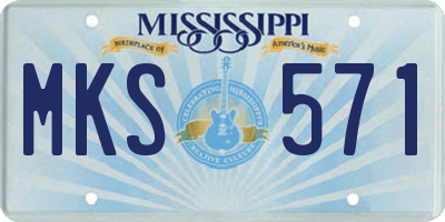 MS license plate MKS571