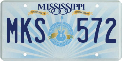 MS license plate MKS572