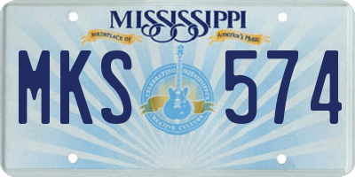 MS license plate MKS574