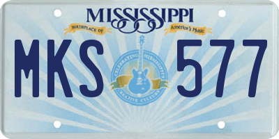 MS license plate MKS577