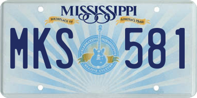 MS license plate MKS581