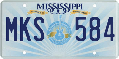 MS license plate MKS584