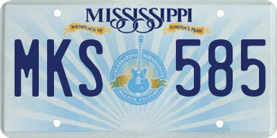 MS license plate MKS585