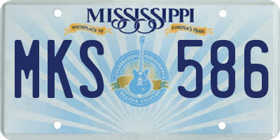 MS license plate MKS586