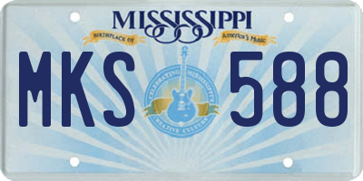 MS license plate MKS588