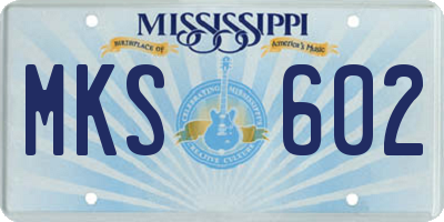 MS license plate MKS602
