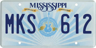 MS license plate MKS612