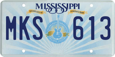 MS license plate MKS613