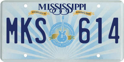 MS license plate MKS614