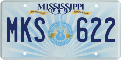 MS license plate MKS622