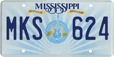 MS license plate MKS624