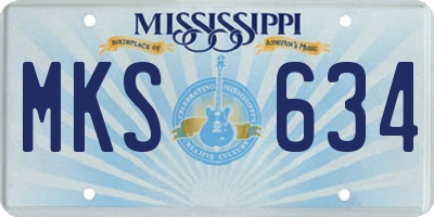 MS license plate MKS634