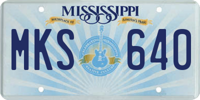 MS license plate MKS640