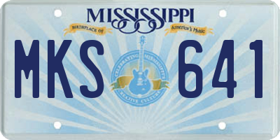 MS license plate MKS641