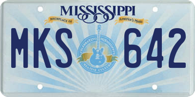 MS license plate MKS642
