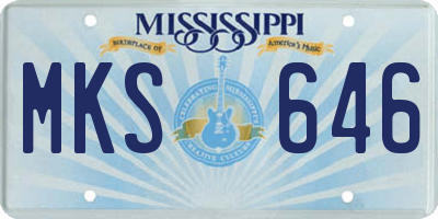 MS license plate MKS646