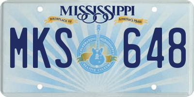 MS license plate MKS648