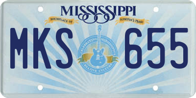 MS license plate MKS655