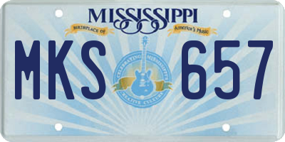 MS license plate MKS657
