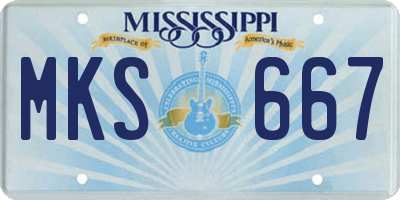 MS license plate MKS667