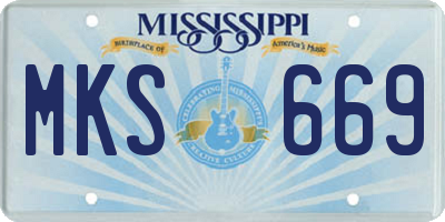 MS license plate MKS669