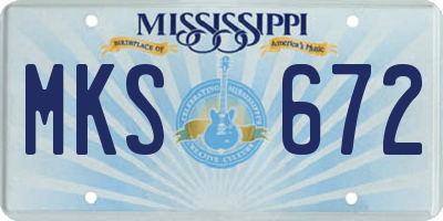 MS license plate MKS672