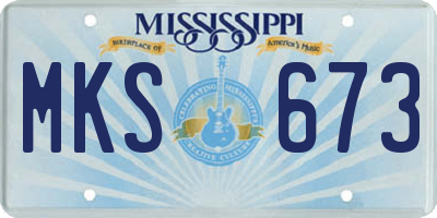 MS license plate MKS673