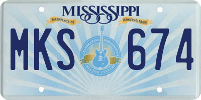 MS license plate MKS674