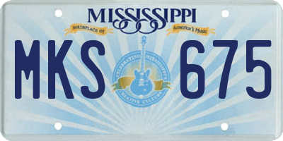 MS license plate MKS675