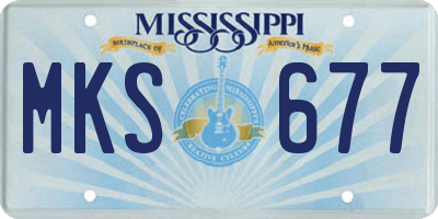 MS license plate MKS677