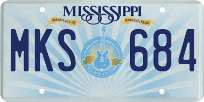 MS license plate MKS684