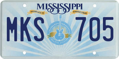 MS license plate MKS705