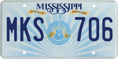 MS license plate MKS706