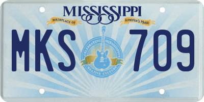 MS license plate MKS709