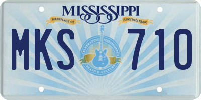 MS license plate MKS710