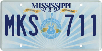MS license plate MKS711