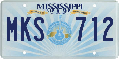 MS license plate MKS712