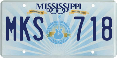 MS license plate MKS718