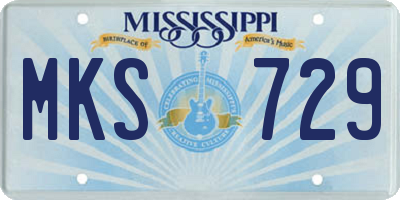 MS license plate MKS729