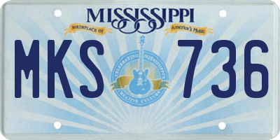 MS license plate MKS736