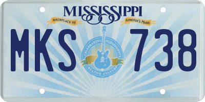 MS license plate MKS738