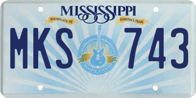 MS license plate MKS743