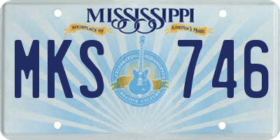 MS license plate MKS746