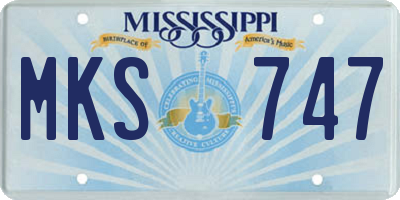 MS license plate MKS747